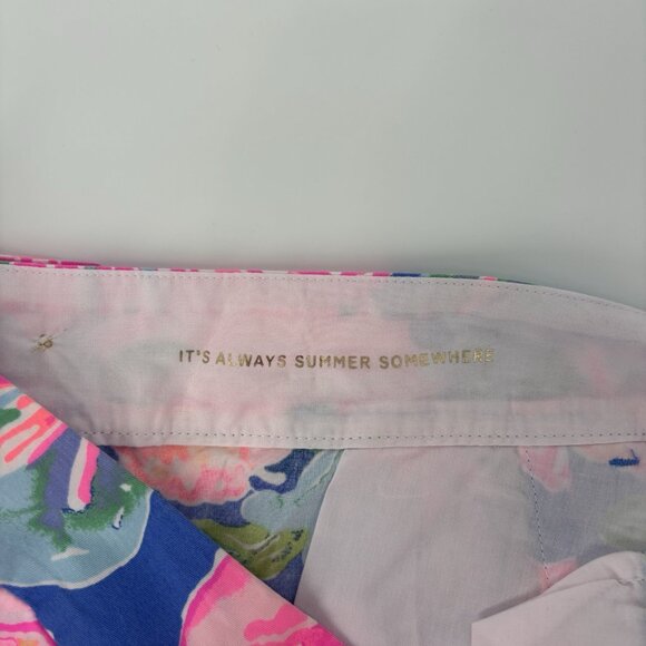 Lilly Pulitzer Chipper Short Beckon Pink Blue Jungle Utopia Size 6 Bermuda - Picture 5 of 14